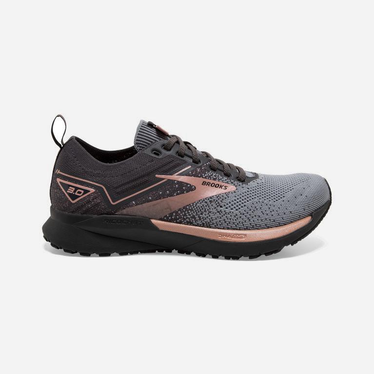 Tenis Brooks Ricochet 3 Lightweight - Zapatillas Para Correr En Asfalto Mujer - Gris / Negras / Rosa